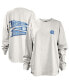 ფოტო #1 პროდუქტის Women's White North Carolina Tar Heels Pennant Stack Oversized Long Sleeve T-shirt