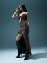 Фото #5 товара Murci cut out cami maxi dress in metallic swirl print