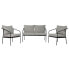 Table Set, Desk and 2 Chairs Home ESPRIT Steel 121 x 70 x 75 cm