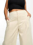 Фото #3 товара In The Style Plus x Gemma Atkinson high waist wide leg trouser in beige
