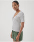 ფოტო #3 პროდუქტის Women's Favorite Rib Henley Top