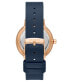 ფოტო #2 პროდუქტის Women's Three-Hand Quartz Riis Blue Leather Watch 36mm