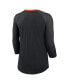 ფოტო #2 პროდუქტის Women's Black Cincinnati Bengals Raglan 3/4 Sleeve T-Shirt