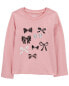 Фото #2 товара Toddler Bow Long-Sleeve Graphic Tee 5T