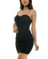 Фото #4 товара Juniors' Ruched Bustier Bodycon Dress