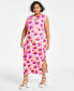 Фото #1 товара Trendy Plus Size Printed Crewneck Sleeveless T-Shirt Dress, Created for Macy's