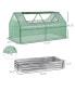 Фото #3 товара Galvanized Raised Garden Bed with Mini Greenhouse Cover, Outdoor Metal Planter Box with 2 Roll-Up Windows for Growing Flowers, Fruits, Vegetables, and Herbs, 73" x 38" x 36", Green