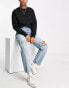 ONLY Robyn distressed straight leg jeans in light blue wash