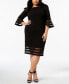 Фото #1 товара Plus Size Sheer-Stripe Sheath Dress