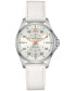 ფოტო #1 პროდუქტის Women's Swiss Automatic Khaki Aviation White Leather Strap Watch 36mm