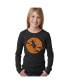 ფოტო #1 პროდუქტის Girl's Child Word Art Long Sleeve - Spooky Witch T-shirt