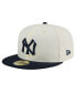 Men's White New York Yankees Cooperstown Collection Chrome 59Fifty Fitted Hat Белый, 7 7/8 - фото #1