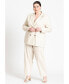 ფოტო #1 პროდუქტის Plus Size Topstitch Detail Linen Blend Blazer