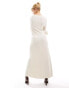 Pretty Lavish lightweight knit midaxi dress in ecru XS - фото #6