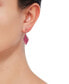 ფოტო #3 პროდუქტის Sapphire (3-1/5 ct. t.w.) & Diamond (1/4 ct. t.w.) Floral Cluster Drop Earrings in 14k White Gold (Also in Emerald & Ruby)