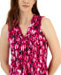 Фото #3 товара Women's Printed Sleeveless V-Neck Shell Top