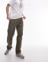 Фото #5 товара Topman wide leg workwear chino trousers with pleats in khaki