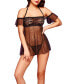 Фото #1 товара Odette Dot Mesh and Lace Babydoll & Thong 2pc Lingerie Set