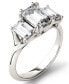 Фото #1 товара Moissanite Emerald Three Stone Ring (2-9/10 ct. tw.) in 14k White Gold