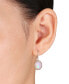 ფოტო #2 პროდუქტის Oval-Cut Blue-Hued Opal (5-1/2 ct. t.w.) and Diamond (1/4 ct. t.w.) Halo Earrings in 14k Rose Gold