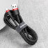 Фото #9 товара Wytrzymały nylonowy kabel przewód USB USB-C QC3.0 2A 3M czarno-czerwony