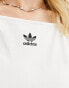 adidas Originals three stripe crop vest in white