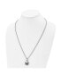 ფოტო #2 პროდუქტის Antiqued Skull and Cross Bones Pendant Box Chain Necklace