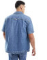 Фото #2 товара Tommy Jeans co-ord denim short sleeve overshirt in indigo