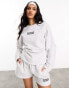 ASOS DESIGN Weekend Collective heavyweight sweatshirt with corset detail in ice marl