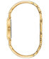 ფოტო #3 პროდუქტის Women's Diamond-Accent Gold-Tone Stainless Steel Bangle Bracelet Watch 18x33mm