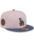 Фото #1 товара Men's Pink, Blue Los Angeles Dodgers Olive Undervisor 59FIFTY Fitted Hat