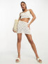 Фото #2 товара Pieces crochet mini skirt co-ord in white