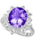 ფოტო #1 პროდუქტის Amethyst (4-1/2 ct. t.w.) & White Topaz (7/8 ct. t.w.) Halo Ring in Sterling Silver (Also in Blue Topaz)