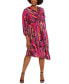 Фото #1 товара Plus Size Printed Twist-Front Midi Dress