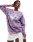 Фото #3 товара Daisy Street oversized sweatshirt in stripe with baseball graphic