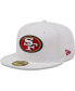 ფოტო #5 პროდუქტის Men's White San Francisco 49ers Logo Omaha 59FIFTY Fitted Hat