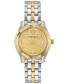 ფოტო #1 პროდუქტის Women's Swiss Greca Time Two-Tone Stainless Steel Bracelet Watch 35mm