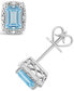 ფოტო #1 პროდუქტის Diamond Accent & Opal (3/4 ct. t.w.) Stud Earrings in Sterling Silver (Also Available in Aquamarine)
