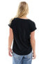 Vila scoop neck t-shirt in black