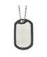 Brushed Dog Tag Removable Black Rubber Ball Chain Necklace