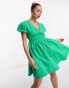 Фото #1 товара Nobody's Child Jewel puff sleeve mini dress in green