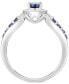 ფოტო #2 პროდუქტის Sapphire (3/4 ct. t.w.) & Diamond (1/10 ct. t.w.) Pear Shaped Ring in Sterling Silver