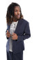 Фото #5 товара ASOS DESIGN regular suit jacket in navy pinstripe