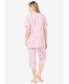 Фото #2 товара Plus Size Only Necessities 2-Piece Pintuck Tee And Capri Sleep Set