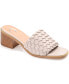 ფოტო #1 პროდუქტის Women's Fylicia Woven Block Heel Slide Sandals