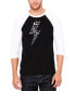 ფოტო #1 პროდუქტის Men's Raglan Sleeves Lightning Bolt Baseball Word Art T-shirt