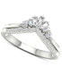 Фото #1 товара Diamond Multi-Cut Chevron Ring (1/3 ct. t.w.) in 14k White Gold