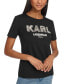 Фото #3 товара Футболка женская KARL LAGERFELD с подделанными жемчужинами Karl T-Shirt