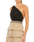 ფოტო #5 პროდუქტის Women's Ieena Metallic One Shoulder Ruffle Tiered Gown