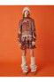 Фото #16 товара Etnik Desenli Gipe Detaylı Mini Elbise
